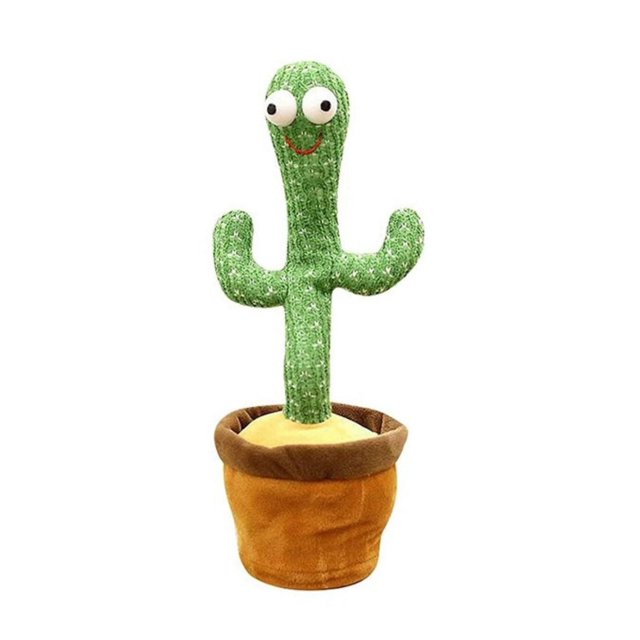 Cactus bailarín MUYTU juguete interactivo parlante con música y luz 32 cm