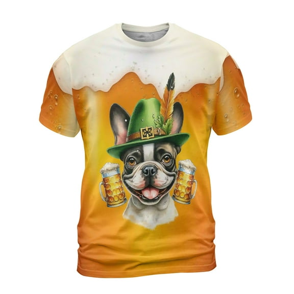 Best French Bulldog Dad Proud Beer Lover Happy Oktoberfest All Over Print 3D Shirt Unisex Merch Dog Lover Gifts - 02016