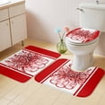 thumbnail image 2 of Eucalyptus Red Bath Mat 3 Piece Bathroom Rug Set, Stripe Bottle Flower Cactus Retro Plant Non Slip Bath Rug Contour Mat and Toilet Lid Cover, Absorbent Shower Mats Soft Bath Rugs and Mats Sets, 2 of 8