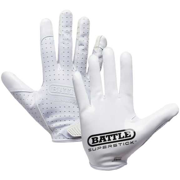 Battle Sports Adult Doom Speed Receiver Football Gloves - White -2XL