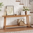 thumbnail image 1 of 70.9 Inch Console Table for Entryway, Extra Long 2-Tier Narrow Sofa Table Behind Couch, Industrial Farmhouse Entry Table for Living Room, Hallway, Foyer, Natural, 1 of 8