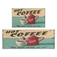 thumbnail image 1 of Coffee Black Vintage Pattern Kitchen Rug Set Of 2,Kitchen Rugs Mats with Dirty Resistance,washable,Non-Slip,kitchen Rugs and Mats 17.7x24+17.7x48inch, 1 of 7