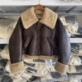 thumbnail image 3 of Chaqueta holgada de piel de oveja para motociclista, Parka gruesa de piel sintética, prendas de vestir de invierno, 3 of 5