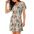 thumbnail image 2 of Lsque Squirrels and Trees Pattern Nightgowns for Women Sleep Shirts Short Sleeve Nightshirt Pullover Nightdress Soft Sleepwear Relaxed Fit Nightdress, 2 of 6