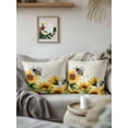thumbnail image 3 of Outdoor Pillows Waterproof, Sunflower Leaves Bedding Throw Pillows with Insert for Couch Sofa Bed, Bee Spring Retro Farmhouse 16x16 Inch Pillowcases Decorative Camping Patio Pillow Set of 1, 3 of 8