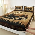 thumbnail image 6 of Manfei Farmhouse Bear Bed Sheets Set Twin Size, Rustic Wildlife Bed Sheets Twin, Jungle Animals Bedding Twin Size, Super Cozy Room Decoration, 3pcs, 6 of 7