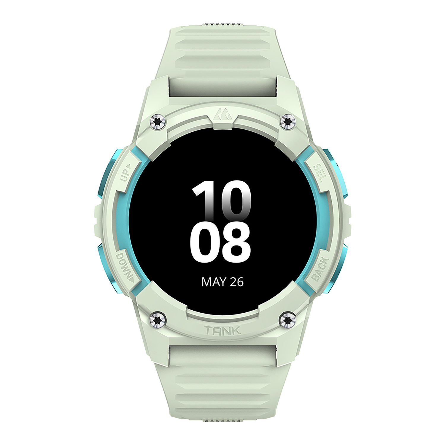 KOSPET TANK S2 1.32-In. AMOLED GPS Smartwatch with Silicone Band (Iris Green), P-S001-G