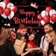 thumbnail image 3 of Banner rojo de feliz cumpleaños, decoración grande, telón de fondo de cumpleaños rojo y negro, foto de decoraciones de cumpleaños, 71x44 pulgadas, 3 of 5