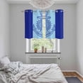 thumbnail image 6 of 2 Panels Kitchen Tier Curtains 39 Inch Length, Navy Blue Anchor Grommets Window Treatment Curtain, Nautical Mandalas Boho Modern Abstract Thermal Curtains Drapes for Living Room/Bathroom, 6 of 9
