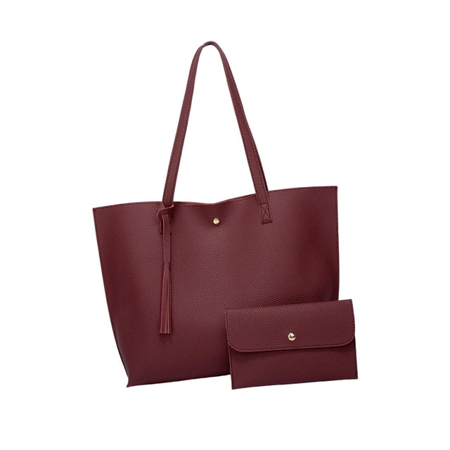 Monedero totalizador de cuero PU para mujer Perfecl Hobo Rojo oscuro