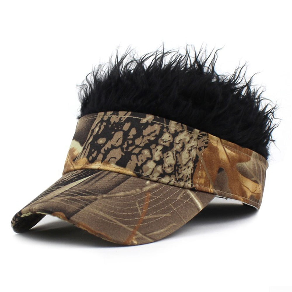 Men Unisex Baseball Cap Outdoor Fake Flair Hair Outdoor Golf Sun Visor 