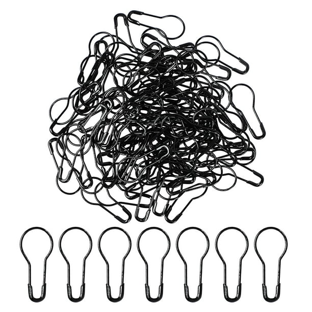 Crochets de Calebasse en Métal Forme Bricolage Épingles de Sécurité Aiguilles Noir 100 Pièces