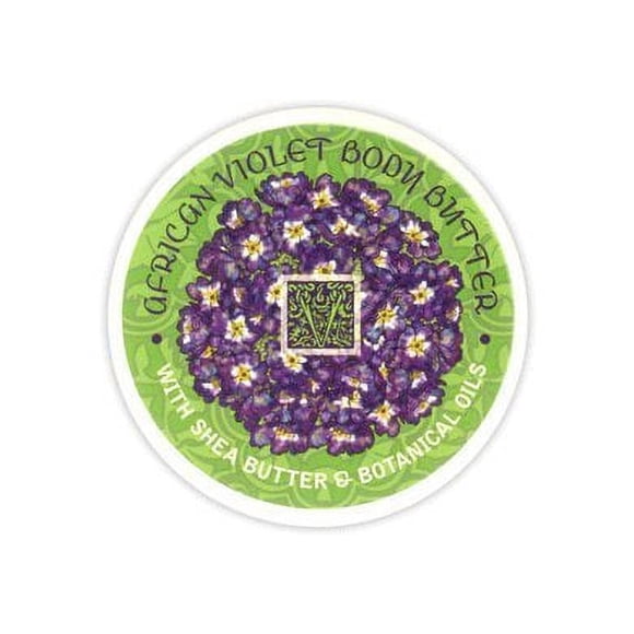 Greenwich Bay Trading Company Botanic Body Butter con manteca de karité y manteca de cacao, 8 oz (violeta africana)
