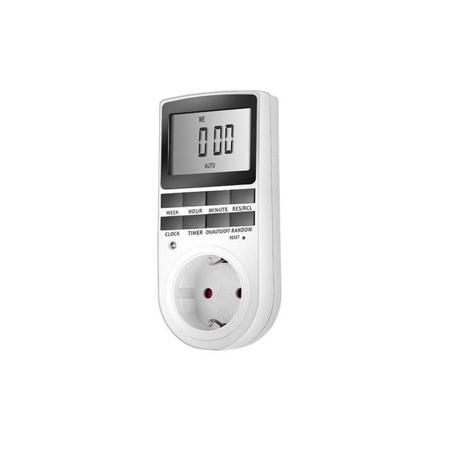 Kenally Temporizador de toma de corriente, interruptor de salida, reloj de tiempo, temporizador de toma Digital, temporizador de toma de enchufe Medidores de medidas dimensionales Kenally TO002064-00