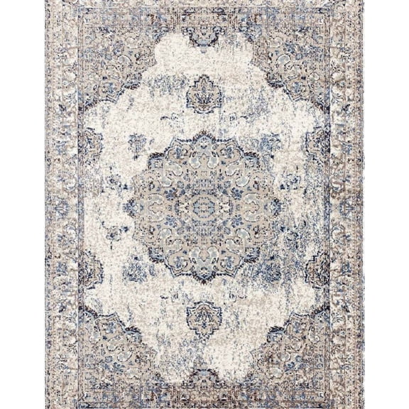 Ladole Rugs Anatolia Collection Traditional Indoor Area Rug - Premium 2x4 Doormat for Dining, Bedroom, and Living Room - Cream and Beige, 2x3, 2' x 3'3"(60 x 100cm)
