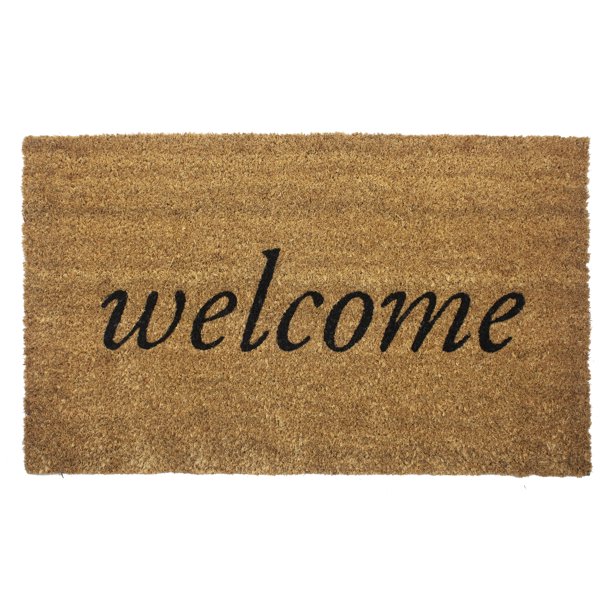 Entryways Coir Doormat w/Backing, 18'' x 30'', Natural Coir and