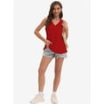 thumbnail image 4 of Women's Sleeveless Blouse Summer Casual Tank Top - Flowy Loose Fit, V-Neck, Lightweight Breathable, 4 of 6