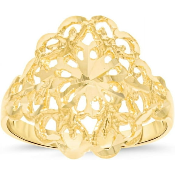 Floreo 10k Yellow Gold 16.5mm Mermaid Face Ring