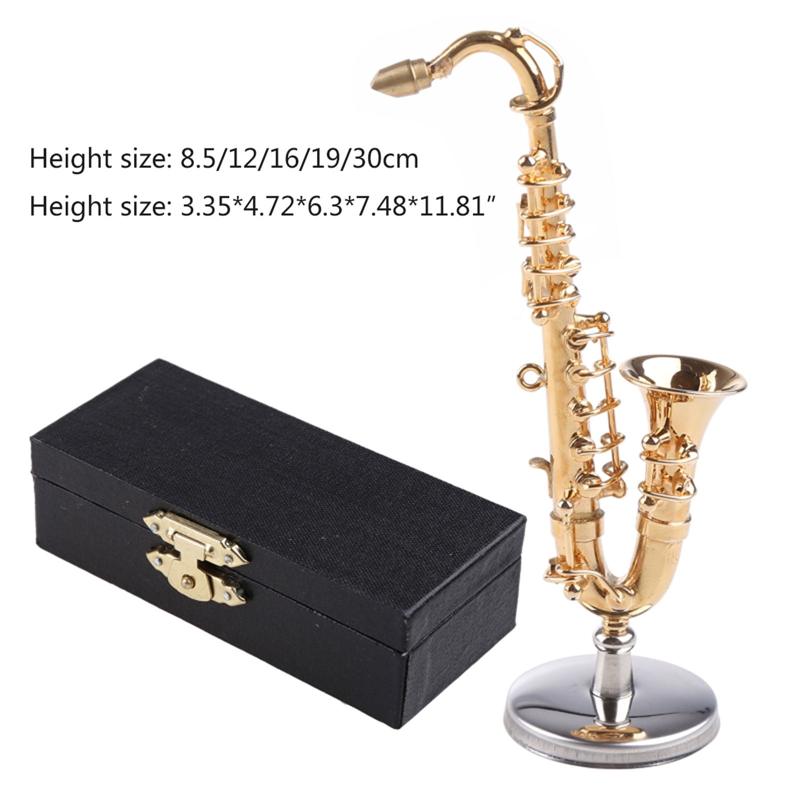Copper Miniature Saxophone with Base Miniature Model Alto Saxophone Saxophone Home Decoration