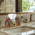 thumbnail image 5 of ZUXONGSY Sunflower Rooster Tissue Box Covers PU Leather Household Tissue Holder with Snap Button Decorative Rectangular Tissue Box Covers Wear Resistant Accessories Decor, 5 of 7