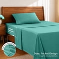 thumbnail image 5 of Lux Decor Collection Twin XL Bed Sheets - Brushed Microfiber 3 Piece Bed Sheets Set Upto 16 Inches Deep Pocket, Teal, 5 of 10