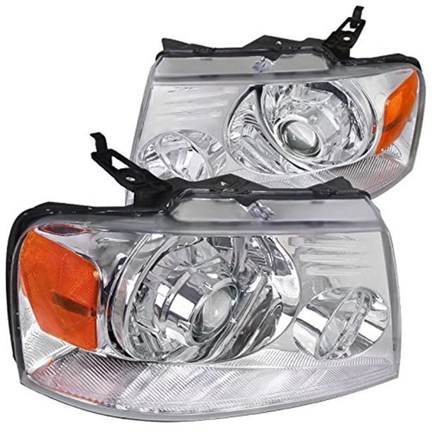Purchase 2004-2008 FORD F150 EURO CORNER HEADLIGHTS CHROME HEAD LIGHTS PAIR LAMP SET In Rowland