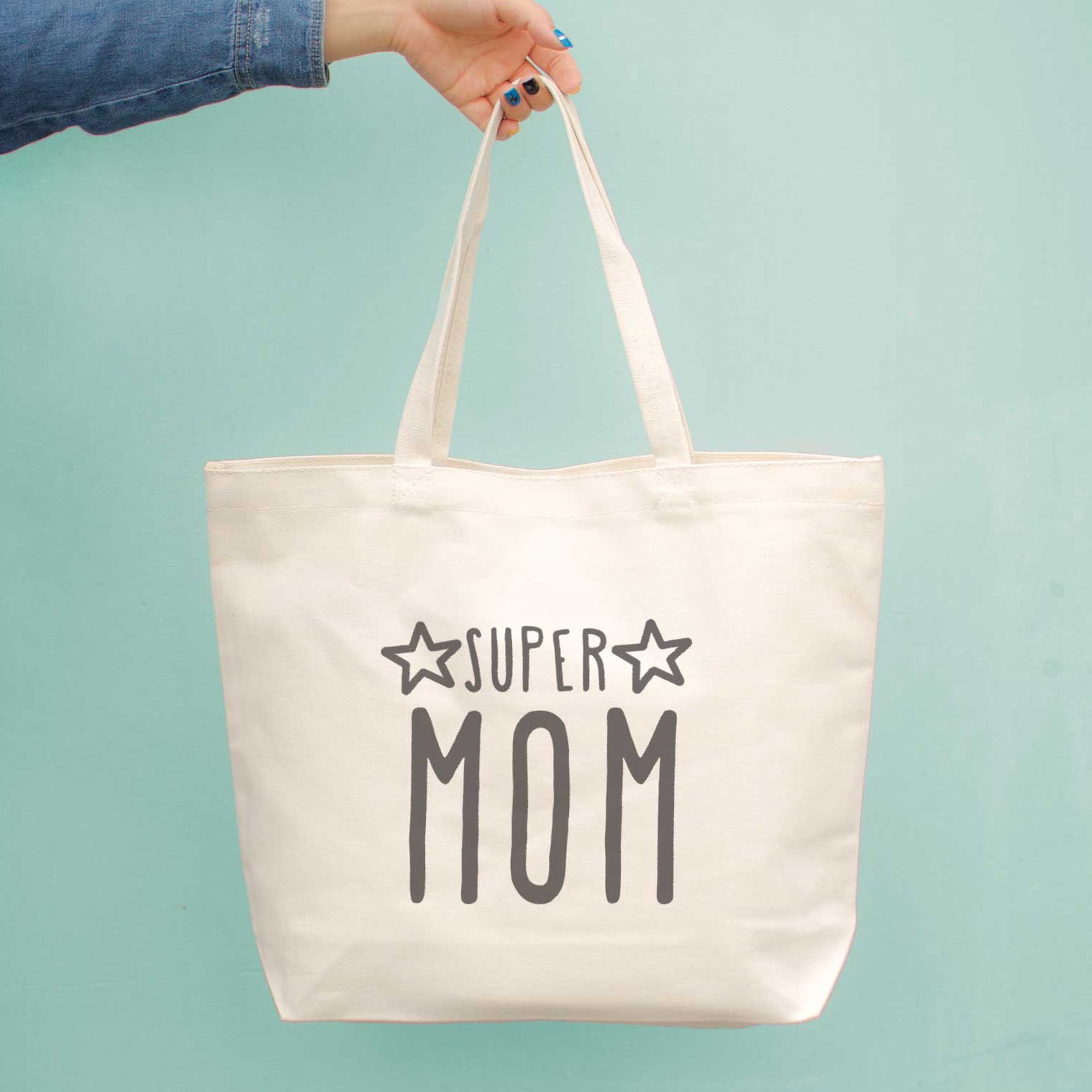 Super Mom Canvas Bag Grocery Diaper Mothers Day Baby Shower Super Mom Canvas Bag Grocery Diaper Mothers Day Baby Shower Gifts