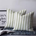 thumbnail image 2 of 14x14 Pillow Covers Set of 2, Sage Green Striped Throw Pillow Covers Decorative Couch Cushion Case, Modern Farmhouse Sage Green White Stripes Microfiber Square Pillowcases for Bedroom Car Living Room, 2 of 7