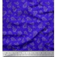thumbnail image 1 of Soimoi Blue Moss Georgette Fabric Cedar Leaves Fabric Prints By Yard 44 Inch Wide, 1 of 3