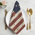 thumbnail image 2 of Vintage American Flag Cloth Napkins, USA Flag Retro Blue Red Washable and Reusable Dinner Napkins Set of 6, Table Napkin for Kitchen Party Birthday Wedding Hotel Housewarming 20"x20", 2 of 9