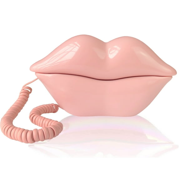 Landline Phones for Home, Corded Lip Phone, Retro Desktop Home Phone, Analog Novelty Mouth Telephone for House/Office/Hotel/Shops/Party/Business Promotions