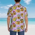 thumbnail image 6 of Daiia Cartoon Avocados Hawaiian Shirt for Men Gentle Cotton Regular Short Sleeve Casual-Medium, 6 of 9