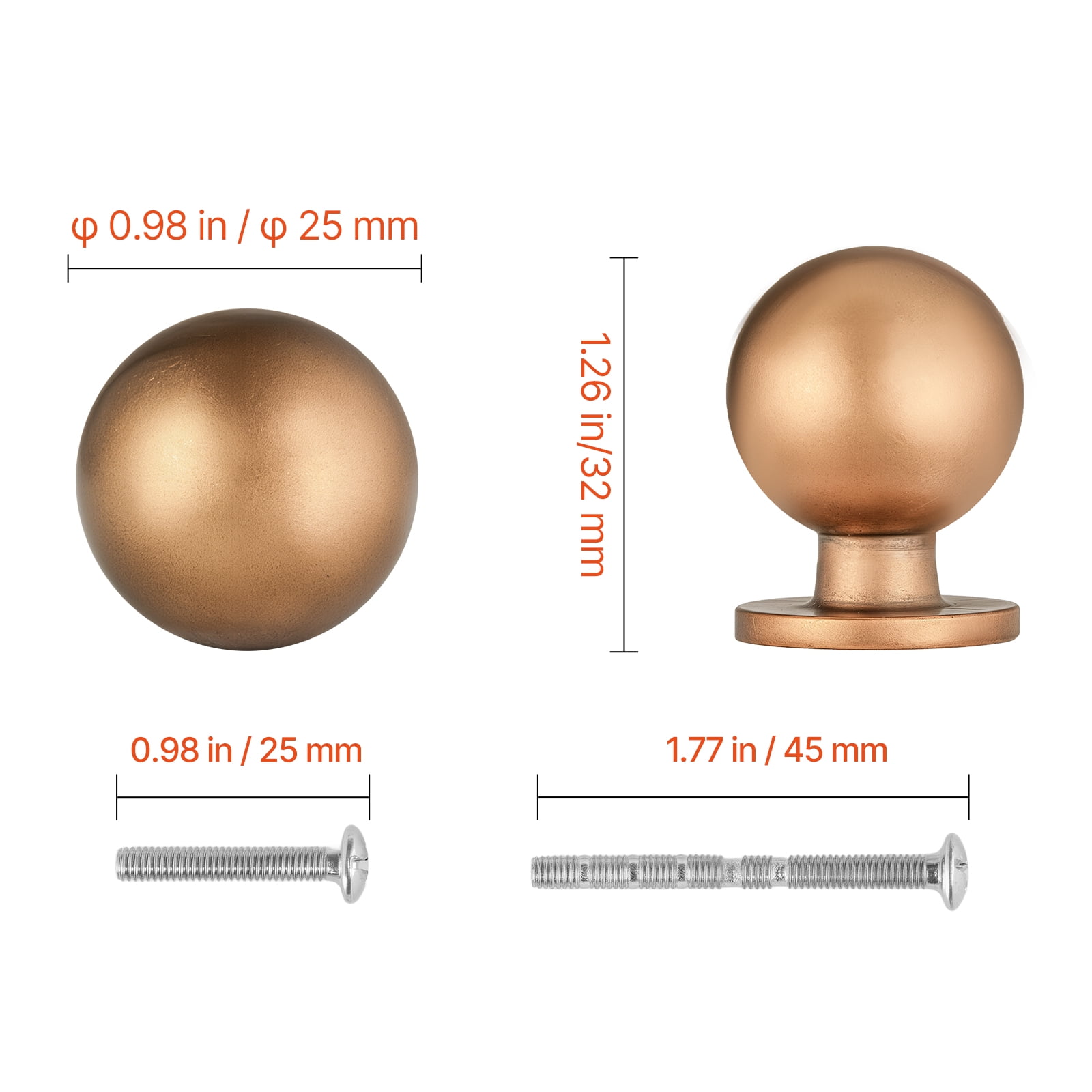 VEVOR Cabinet Knobs,12 Pack,0.98 Inch Zinc Alloy Drawer Pulls Door Handles, Round Kitchen Dresser Solid Knobs Cupboard Hardware with Screws for Bathroom Closet Cabinets Drawers,Antique Brass Color