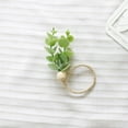 thumbnail image 4 of And Natural Wood Table Napkin Rings With Artificial Green Plants Small round Dining Table Set for 4 Modern, 4 of 5