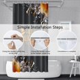 thumbnail image 4 of Halloween Shower Curtain 72x72inches Rose Flowers Pumpkins Shower Curtain Set with Hooks Black Grey Leaves Spider Net Waterproof Fabric Shower Curtains for Bathroom, 4 of 6