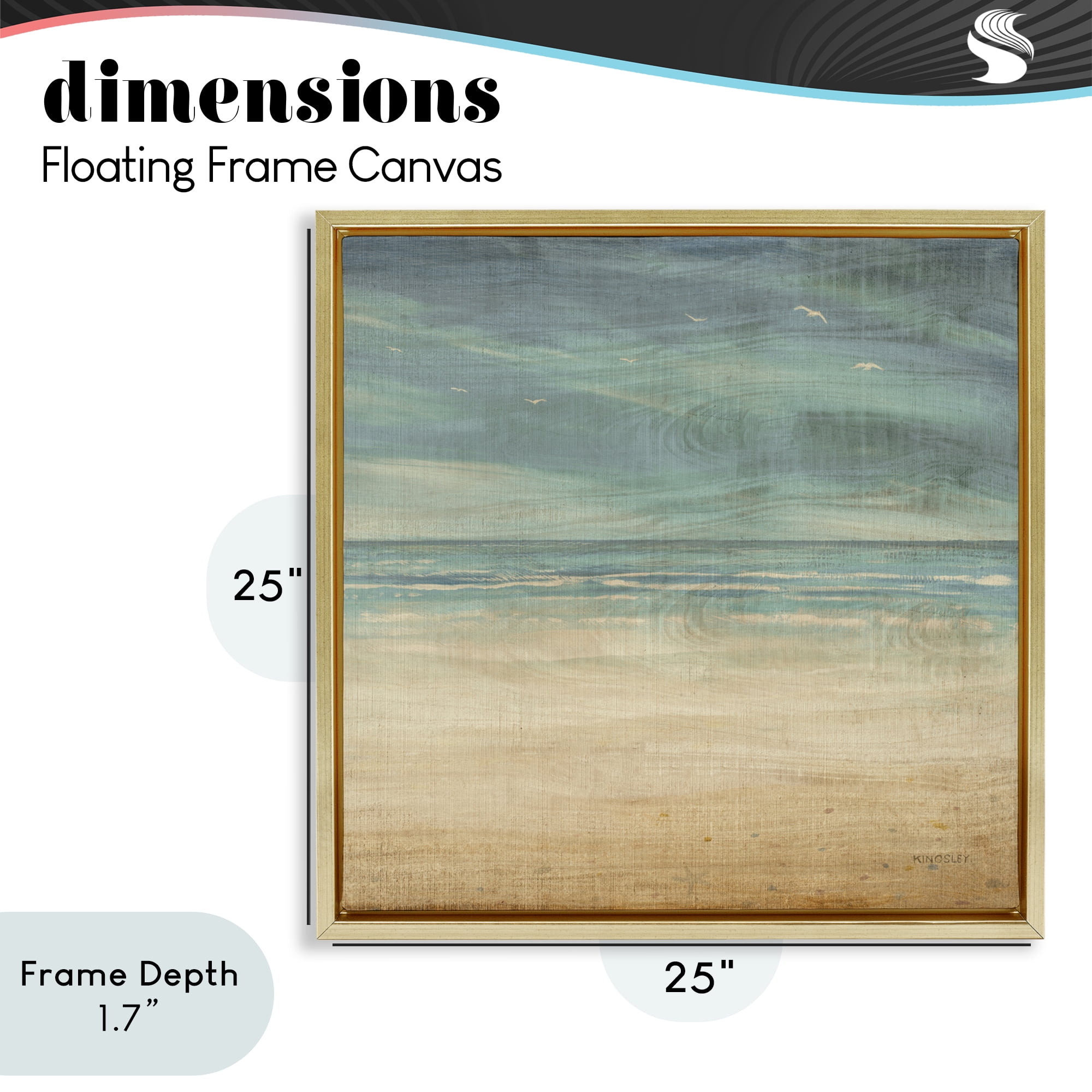 Stupell Industries Moody Coastal Days Gold Framed Floater Canvas Wall Art, design by Dan Meneely