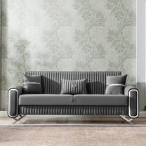 Ottomanson 87" Convertible Sofa Couch for Living Room, Microfiber Modern Sofa Bed with Storage, Gray