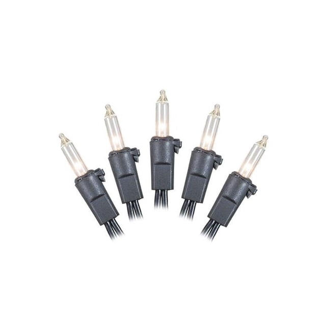 Black Wire End Connecting Lock 4 in. Spacing 33 ft. Long Light Set with Clear Lights