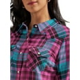 thumbnail image 3 of Wrangler® Women's Long Sleeve Western Snap Plaid Shirt, 3 of 3