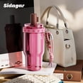 thumbnail image 5 of Sidagar 22oz Tritan Sports Water Bottle with Straw & Strap, Leak-Resistant Travel Cup, Soft Petal Pink, 5 of 10