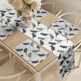 thumbnail image 2 of Ambesonne Birds Table Runner & Placemats, Northern Mockingbirds, Placemat 4 pcs + Runner 16"x72", Grey Black White, 2 of 2