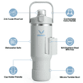 thumbnail image 4 of GEDUX 32oz Stainless Steel Tumbler with Handle and Straw, Vacuum Insulated Water Bottle with 2-in-1 Lid (Chug/Straw) and Silicone Boot，Keeps Drinks Hot and Cold, 4 of 6