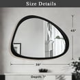 thumbnail image 2 of Mid-Century Asymmetrical Polished Wood Bathroom Wall Mirror,Black Mirror Has Frame for Indoor, 2 of 8