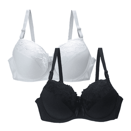 Plus Size Women s Lace Plunge Bra  Wireless Full Coverage Bralette & Adjustable Support Lingerie - Comfort Lift  Wide Band Straps  Everyday Deep V Design