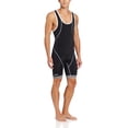 thumbnail image 3 of ASICS Mens Snap Down Wrestling Singlet Bodysuit Jumpsuit, Black, XXX-Small, 3 of 6