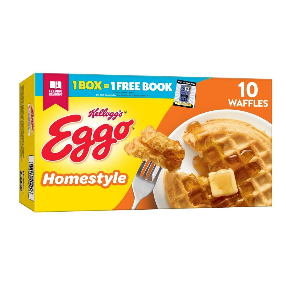 Eggo Frozen Waffles, Frozen Breakfast, Toaster Waffles, Homestyle, 12