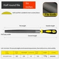 thumbnail image 4 of DAMIFU 2Pcs 6Inch Soft Grip Various Engineers Metal File Set Heavy Duty Kit Tools Industrial Medium Tooth Flat File Half Round File, 4 of 9