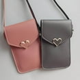 thumbnail image 5 of Sinhoon Phone Purse Fine Workmanship Large Capacity Faux Leather Heart Shape Buckle Cossbody Bag for Travel, 5 of 8
