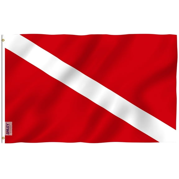 Anley Fly Breeze 3x5 Ft Dive Diver Down Flag - Diving Warning Flags