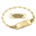 thumbnail image 1 of MedicEngraved Yellow Gold Stainless Steel Custom Medical Alert Bracelet - 5mm Heart Link, 1 of 7